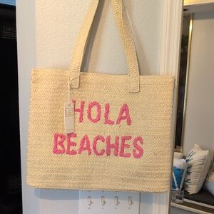 UE Cream Tote with Pink Lettering